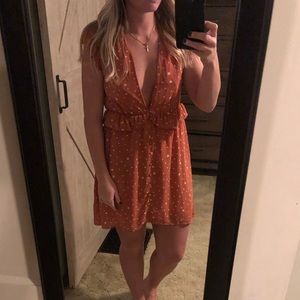 WOMENS DEEP V NECK DRESS